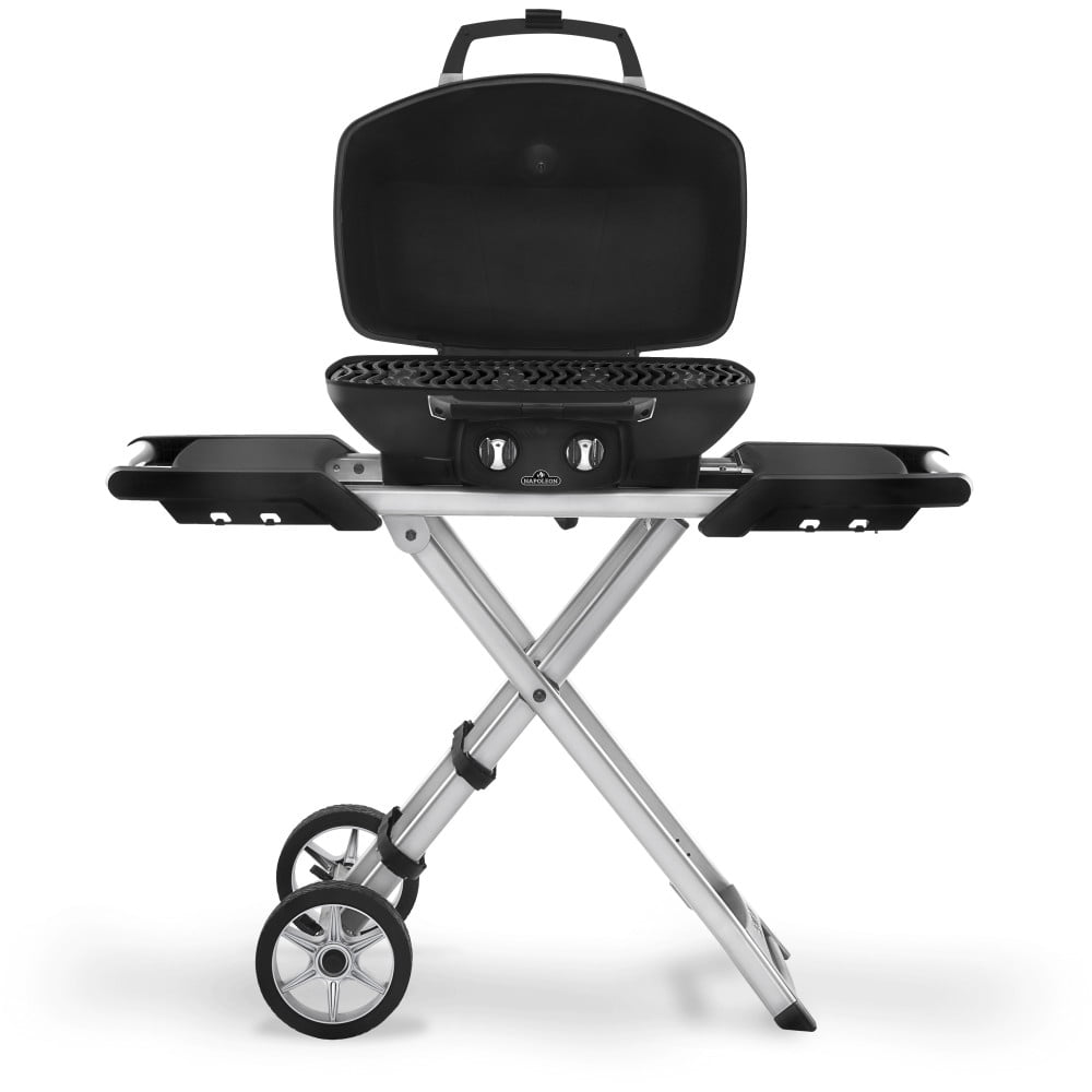 Napoleon TravelQ PRO285 1-Burner with Scissor Cart Propane Gas Portable Grill in Black