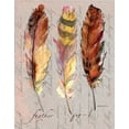 thumbnail image 2 of Gorham, Gregory 26x32 Gold Ornate Wood Framed with Double Matting Museum Art Print Titled - Three Feathers I, 2 of 4