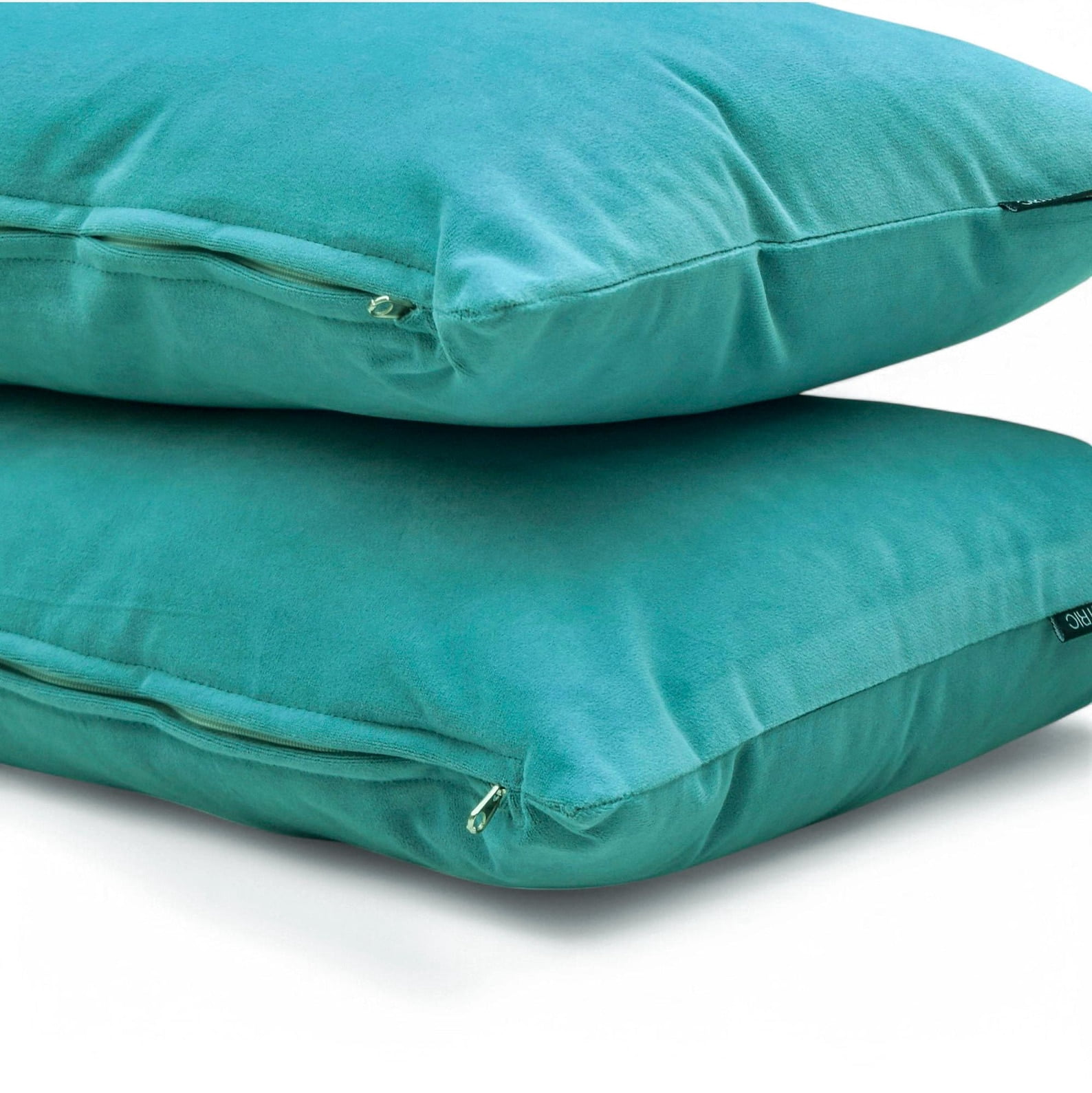 Aqua Blue Luxury Lumbar Pillow Cover 12"x16" | Pack of 2 Modern Velvet Oblong Pillow Cover Solid | Plain Solid Pillowcases for Bed, Couch & Sofa, Modern Home Décor - Aqua Velvet Dream