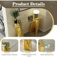 thumbnail image 2 of 55" Glass Console Table, Modern Accent Entrance Desk, 0.39" Tempered Glass & Irregular Stainless Steel Base for Entrance, Living Room, Office, 2 of 6