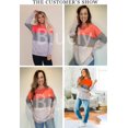 thumbnail image 3 of Sweat-shirt Décontracté à Col Rond à Manches Longues Imprimé à Rayures et Mollet, 3 of 6