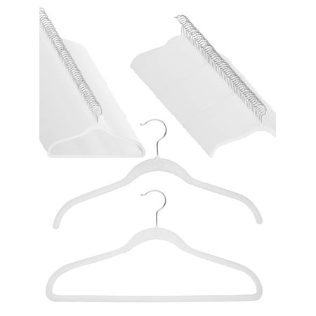 Joy Mangano 120 Pack Off-White Velvet Hangers, Huggable Hangers, Non Slip Hangers For Clothes, Space Saving Clothes