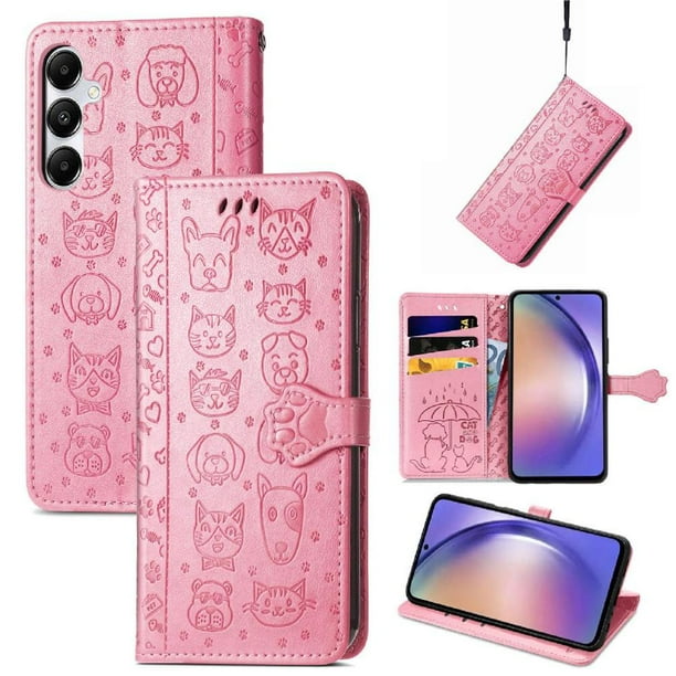 Funda Cartera FOXDOCK para Xiaomi Poco X6 Pro 5G , Flip PU con Relieve de Gatos y Perros, Tarjetero y Soporte