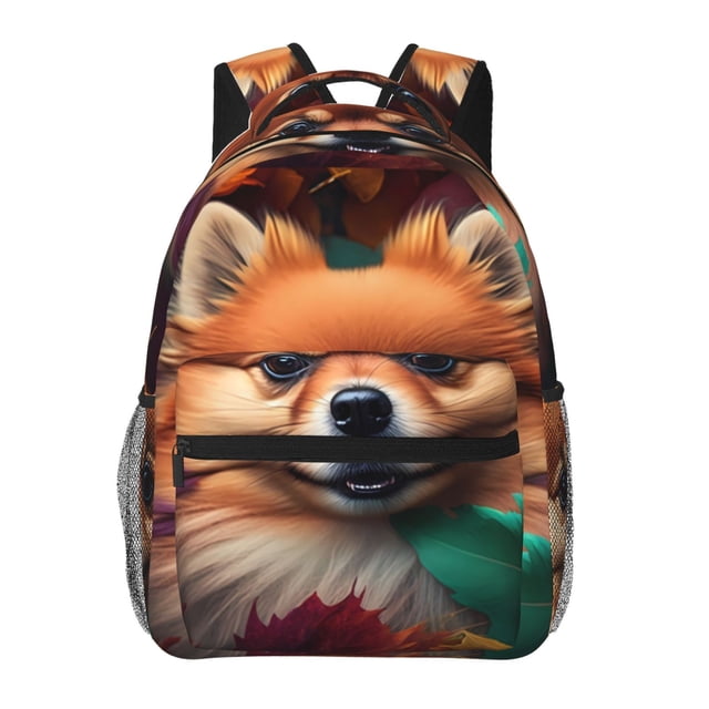 Disketp Colorful Leaf Chihuahua Mochila Estampada para Hombre y Mujer – Mochila Ligera Clásica con Múltiples Bolsillos para Universidad, Trabajo y Viajes-One Size