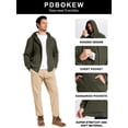 thumbnail image 3 of Pdbokew Men's Fleece Lined Hoodie Thick Hooded Jacket Winter Warm Sweatshirts Green S, 3 of 8