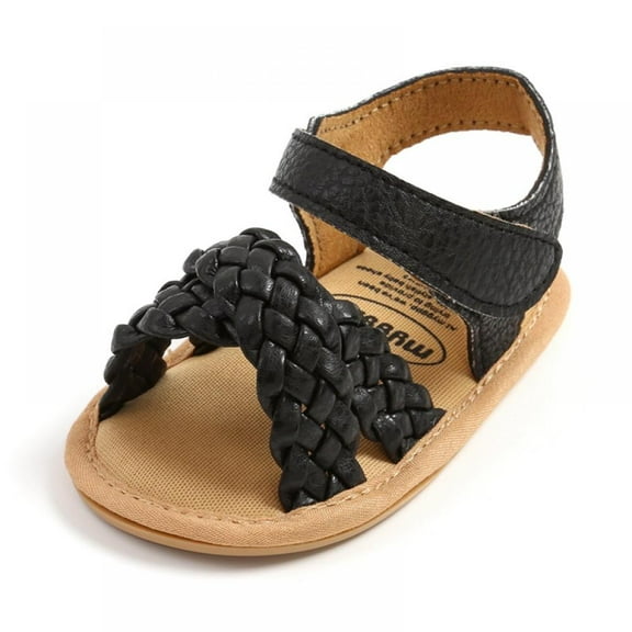 Xmarks Baby Boys Girls Summer Sandals Closed-Toe Infant Soft Rubber Sole Outdoor Shoes for Toddler First Walkers Black 0-6M