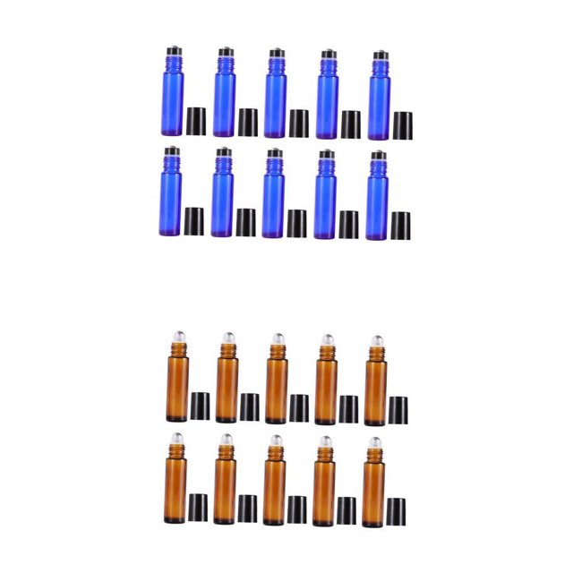 20Pcs Roll On Bottle 10ml Thin Roller Small Vial Aromaterapia Zulema enrollar botellas