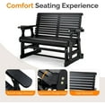 thumbnail image 5 of VINGLI Outdoor Glider Wood Patio Chair with Cup Holders, Outdoor Bench Glider Loveseat with Smooth Rocking Mechanism, Heavy Duty 800 LBS, Black, 5 of 14