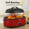 thumbnail image 5 of Sunvivi 18 Quart Roasting Oven with Self-Basting Lid Removable Pan, 150 to 450F Temperature Control Cool-Touch Handles,Red, 5 of 7