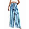 thumbnail image 2 of Womens Pants Elastic Waist Light-Weight Palazzo Pants for Women Casual Lounge Wide Leg Pants Woman Colorful - Blue S, 2 of 9