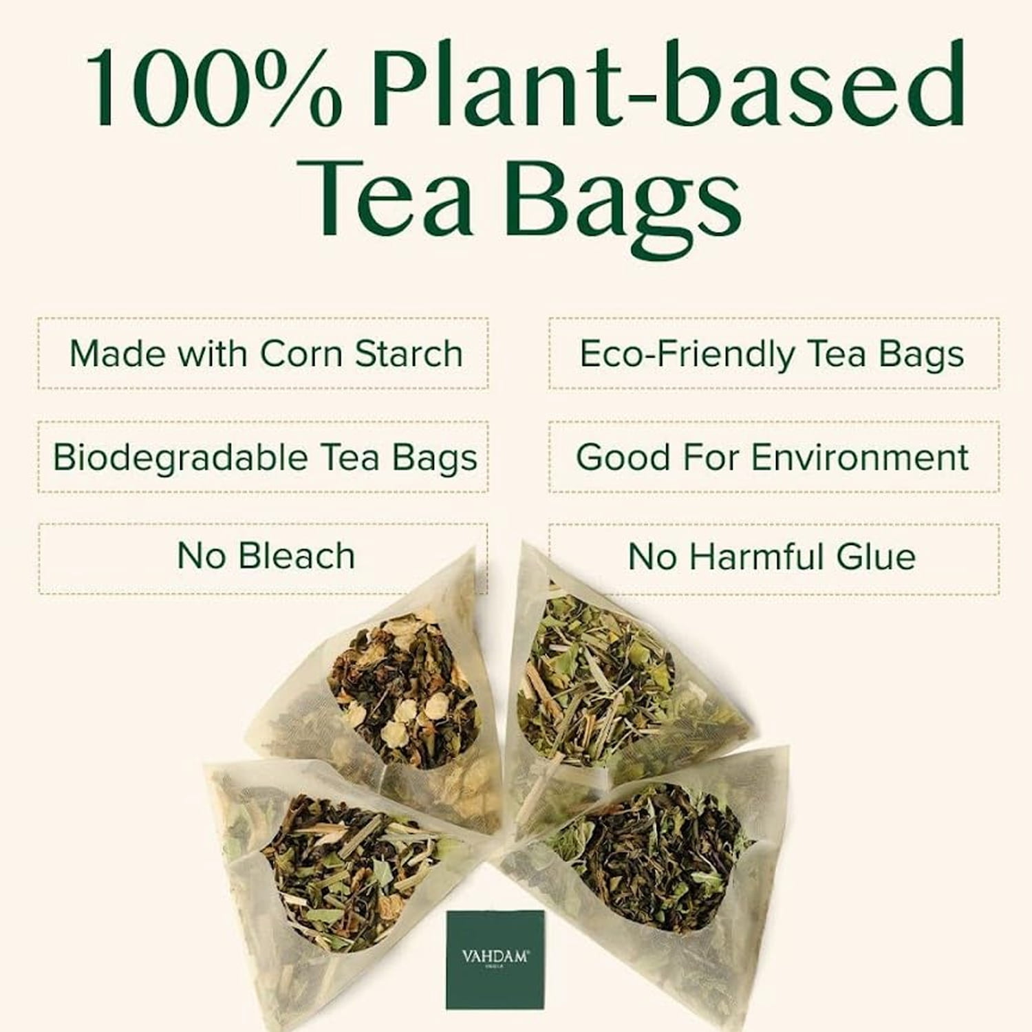 VAHDAM Organic Turmeric Ginger Herbal Tea, 100 Pyramid Tea Bags | Caffeine-Free, Non-GMO Herbal Infusion, Spiced Botanical Blend
