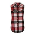 thumbnail image 4 of Zshosam Womens Plaid Vest for Women Fall Winter Sleeveless Blazer Jackets(Red,XL), 4 of 6
