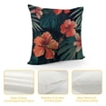 thumbnail image 4 of GOSMITH  Tropical Plants Pillow Case,Flowers in The Palm Trees Banana Leaves Satin Cushion Pillow Cover Square Standard Home/Sofa Decorative for Men/Women Green,Red,Pink,Navy Blue White, 4 of 5