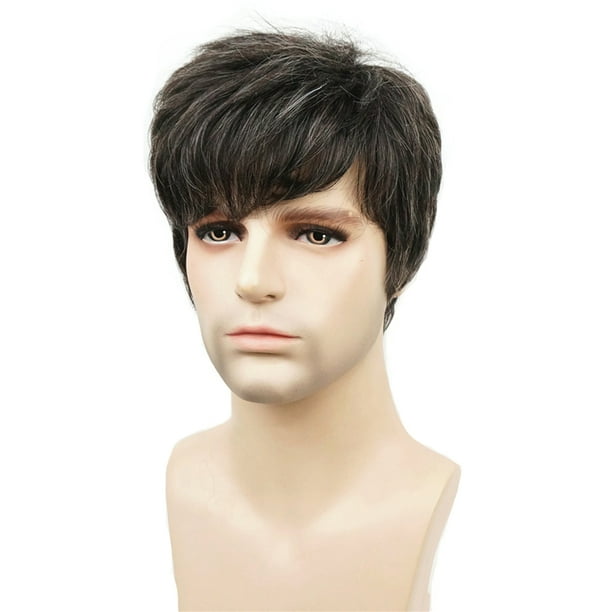 MLfire Man Wigs Man Short Hair Wigs Men's Cosplay Wig Hairpieces for Men  with High Hairline or Thin Hair 