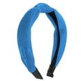 thumbnail image 1 of Terciopelo Anudadas Diademas, Pelo Diadema para Mujeres, Azul, 1.2 Pulgadas Ancho, 1 of 7