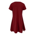 thumbnail image 5 of Tshirt Dress Women Summer Short Sleeve Round Neck A Line Front Pleated Casual Mini Dresses T Shirt Dresses for Women, 5 of 6