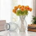 thumbnail image 4 of Clear Diamond-faceted Glass Vase for Flowers 5.0" W 8.0" H, 4 of 5