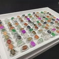 thumbnail image 4 of K-KED 50Pcs Wholesale Lot Mixed Ring Natural Stone Rings Women Gemstone Delicate Jewelry Bulk-Flower green stone, 4 of 9