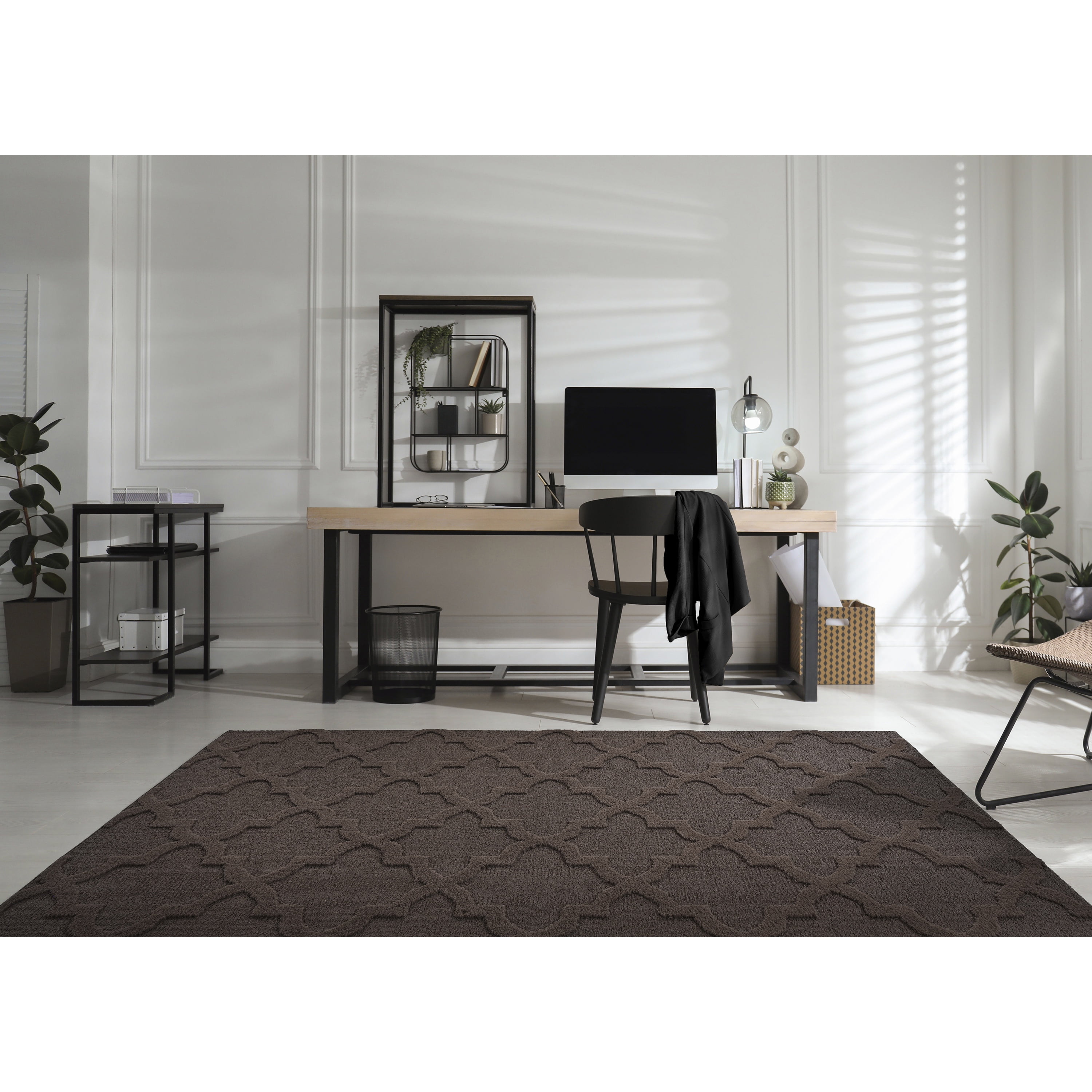 Garland Rug Quatro Polypropylene Mocha Indoor Area Rug, 8' x 10'