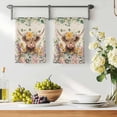thumbnail image 3 of Spring Cow Floral Kitchen Towels Set of 1, Green Eucalyptus Leaves Linen Absorbent Dish Towels for Kitchen, Microfiber Hand Towel, Quick Drying Tea Towel for Cleaning Decorative Dishcloths, 3 of 7