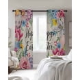 thumbnail image 4 of Easter Kitchen Curtains Colorful Flowers Eggs Tulips Daisy Vintage Floral Cafe Short Curtains for Bathroom Blackout Window Curtain Small Window Treatment Drapes for Bedroom Living Room 27.5"x39"x2, 4 of 9