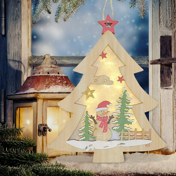 Christmas Decorations Indoor Christmas Illuminated Wooden Door Sign, Christmas Decoration Door Sign, Wooden Welcome Wood Sign, Home Decoration Door Hang Christmas Clearance
