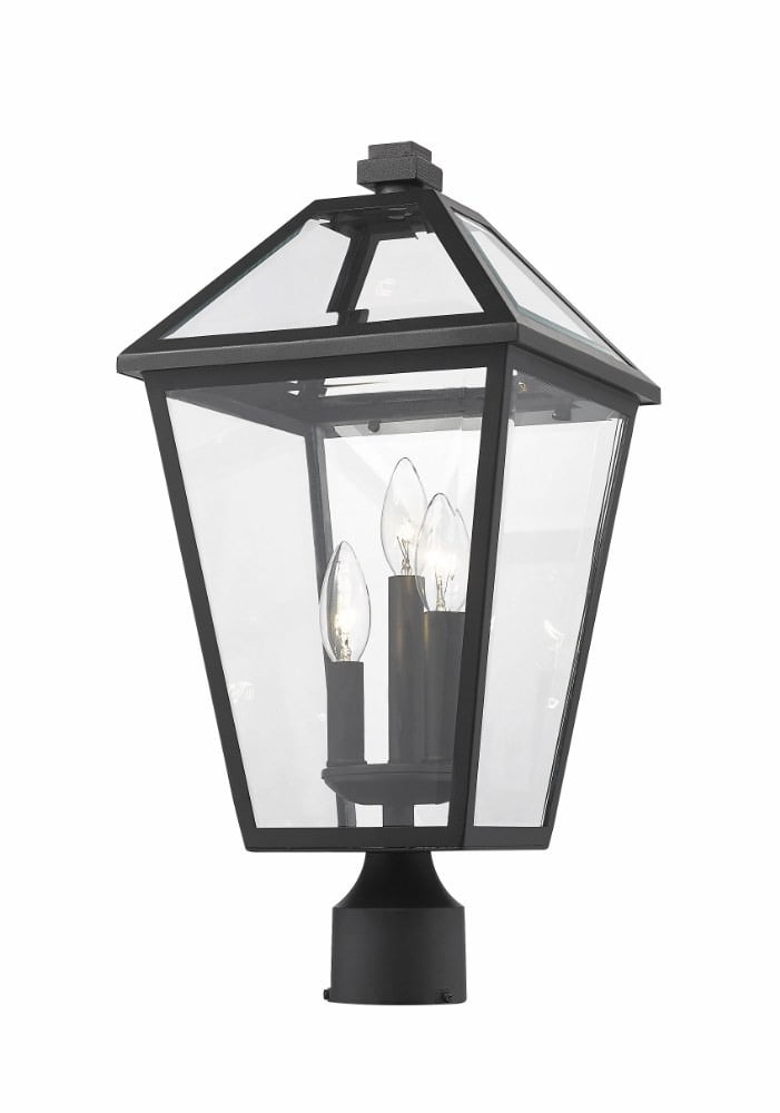 3 Light Outdoor Post Mount Lantern In Traditional Style 10 Inches Wide By 20.5 Inches High-Black Finish Z-Lite 579Phbr-Bk