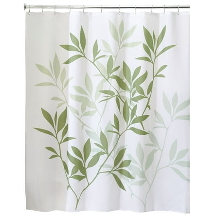 Interdesign Leaves Fabric Shower Curtain Long 72 X 84 Green