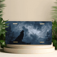 thumbnail image 4 of 1 Pcs 2D Flat License Plate Covers & Frames, A Wolf Howling For Decorative Front, Waterproof For Decoration Aluminum License Plate Covers & Frames Cover For Men Women, 12" X 6", 4 of 6