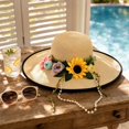 thumbnail image 5 of LNZGNM Womens Sun Hat, Wide Brim Sun Protection, with Round Top Crown, Breathable and Cool for Beach Days, Gardening, and Summer Outings,Khaki(One Size), 5 of 6