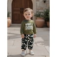 thumbnail image 4 of Loicainy Toddler Kids Boy Camouflage Outfit 12 18 24 Months 2T 3T 4T 5T 6T Letter Print Long Sleeve Sweatshirt Cargo Pants 2 Piece Clothes Set, 4 of 9