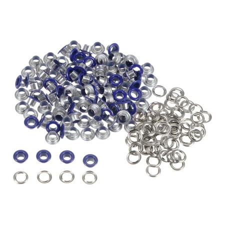 

100set Grommets Kit Metal Eyelets 4.5mm Grommet Tool for Shoes Clothes Belt Bag DIY Project Dark Blue