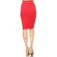 thumbnail image 3 of Women's Lightweight Stretch High Waist Casual Solid Midi Pencil Skirt, 3 of 5