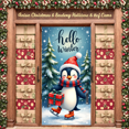 thumbnail image 2 of Colorful Illustration Penguin Christmas Banner Decorative Print Holiday Winter Scene for Party Celebration Indoor Decoration, 2 of 8