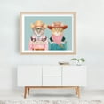 thumbnail image 5 of Cowboy Cats - Painting Cowboy Cat Animal Western Humor Illustration Whimsical Oak Framed Wall Art Print 5 x 7 inches, 5 of 6