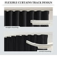 thumbnail image 6 of RYB HOME Room Divider Curtains with Flexible Silent Track Wall/Ceiling Mount, Sliding Door Drapes Blackout, Floor to Ceiling Curtains with Hooks for Bedroom/Living Room, Black, W100 x L96, 1 Panel, 6 of 9