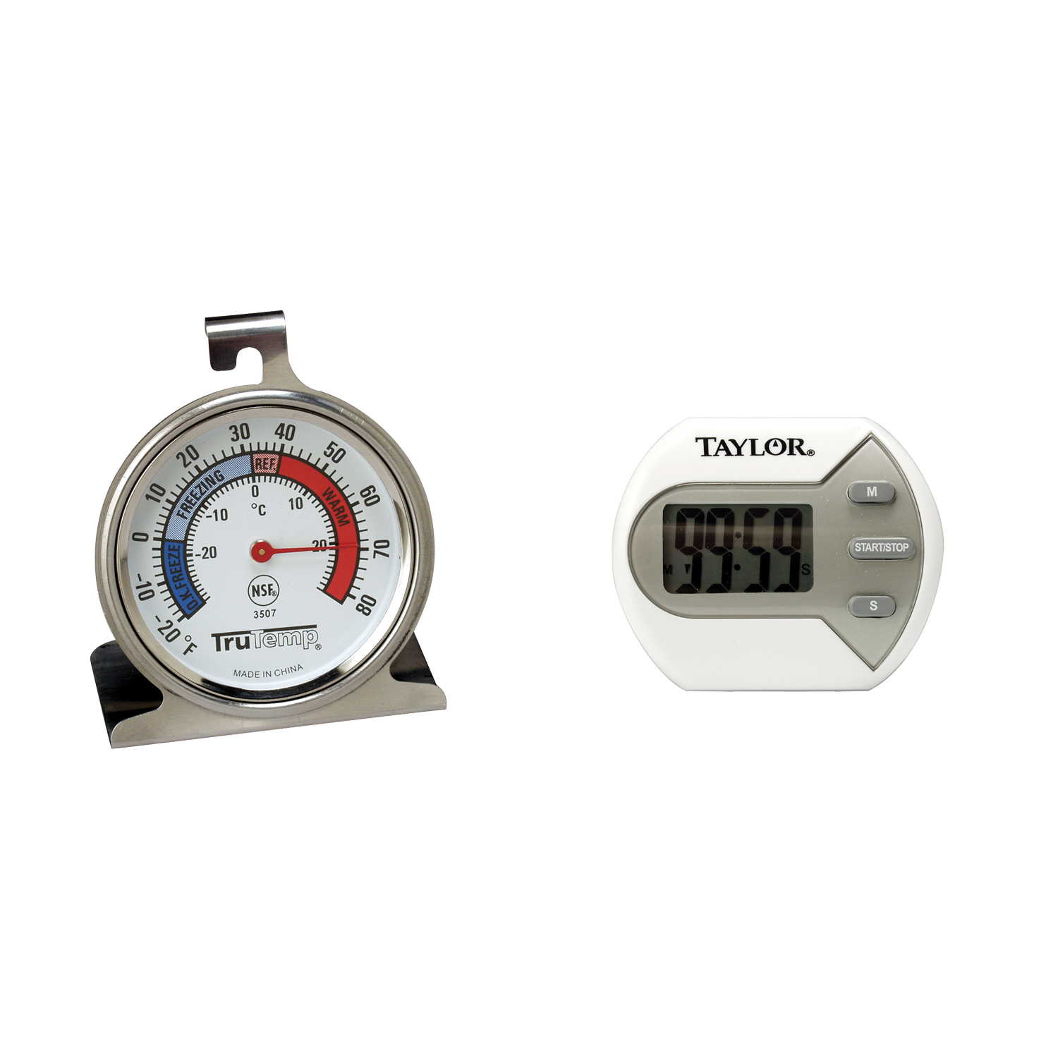 Taylor 350710D Analog Refrigerator/Freezer Thermometer – Stainless Steel, -20 To 80°F, 2-Pack