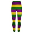 thumbnail image 6 of Vekome Women's Yoga Leggings Mardi Gras High Waisted Pants Seamless Striped Lightweight Running Tights Purple L, 6 of 6