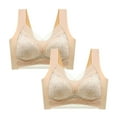 thumbnail image 2 of ameIAEA 2 Pack Womens Comfortable Bras Wireless V Neck Bra Full Coverage Push Up Bralettes, 2 of 3