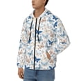 thumbnail image 3 of Wukai Butterfly Print Men's Zip-Up Hoodie,Fleece Full-Zip Hoodie for Men, Hooded Sweatshirt-Small, 3 of 5