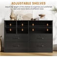 thumbnail image 4 of IDEALHOUSE Black 4 Drawer Dressers, Modern Slim Storage Cabinet, 6 Open Cubbies, Adjustable Shelves, Engineered Wood Organizer, 4 of 8