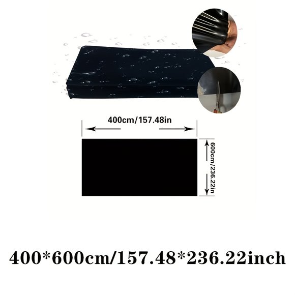 HLONK Heavy-Duty Large Pond Liner - Heavy-Density Polyethylene (HDPE) Plastic Waterproofing Sheet for Koi Fish Ponds Garden Pools Fish Tanks - UV Chemical & Plant Resistant Black Line