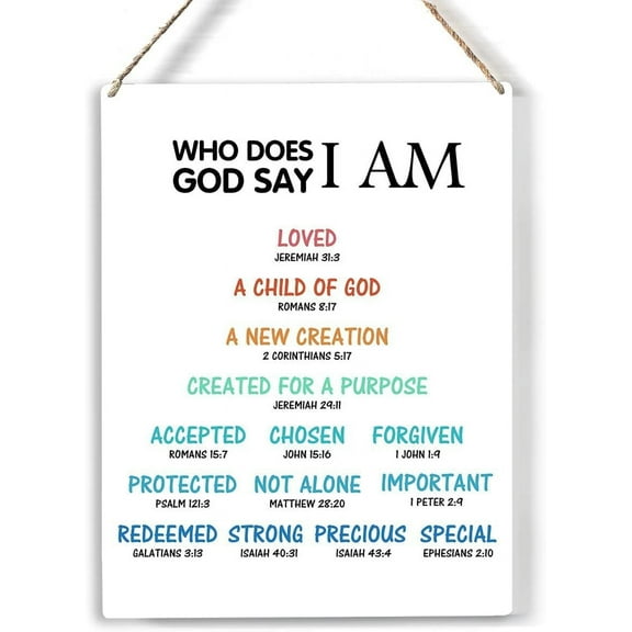Christian Education Kids Affirmations Wood Sign Identity In Christ Wooden Signs Rustic Hanging Plaque Wall Art Christian Sign Wall Decor For Home Office Church Classroom 8x10 Inch