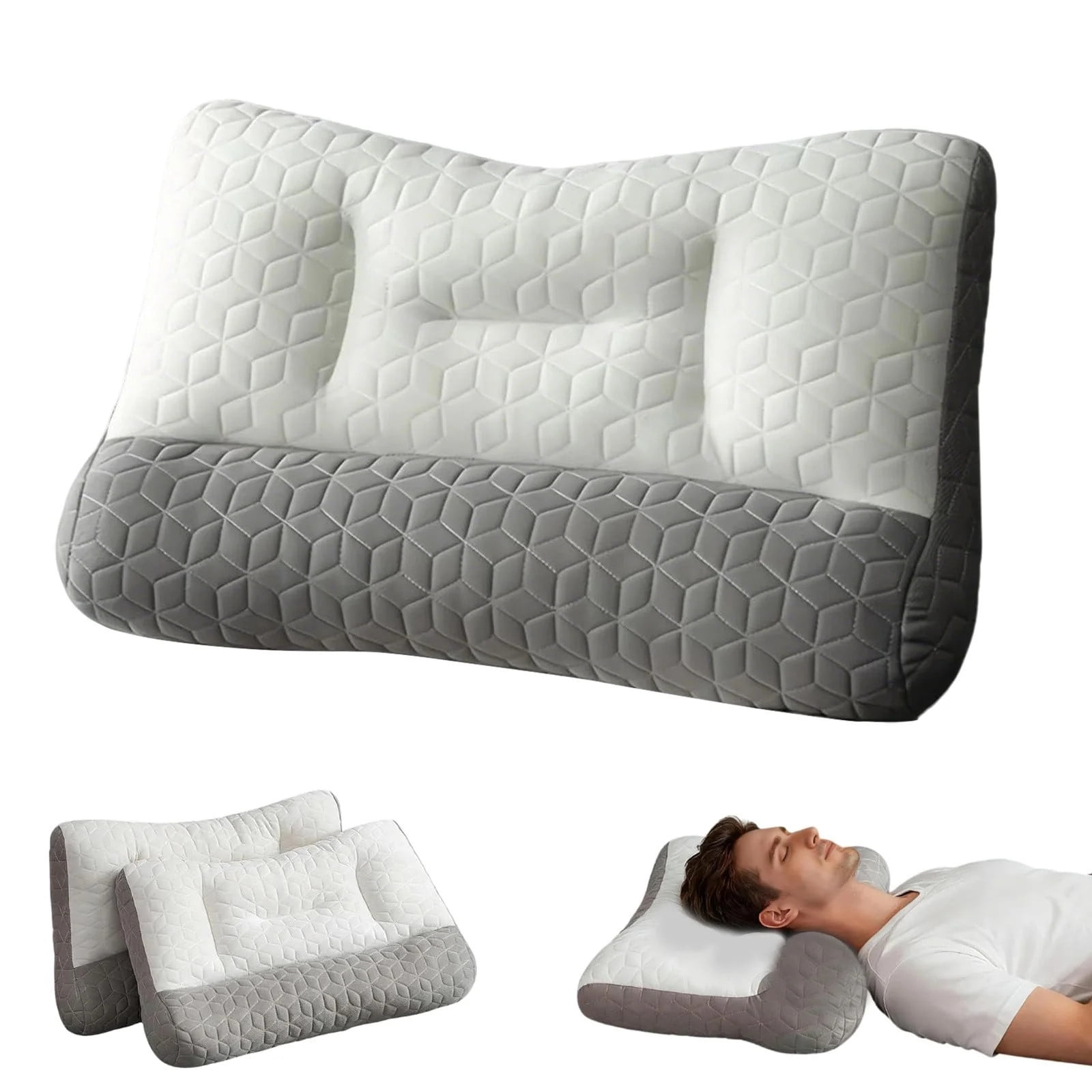 Premium Neck Support Pillow with Moisture-Absorbing Breathable Cover, Cervical Protection for Comfortable Sleep, Home and Office Use