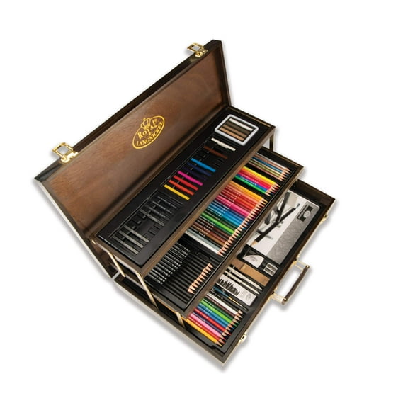 Royal & Langnickel 115 Piece Sketching & Drawing Espresso Art Set