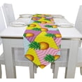 thumbnail image 4 of ColourLife Table Runner Pineapple On Geometrical Back Washable Table Cloth Runner for Holiday Home Wedding Table Top Decoration 13x70 Inches, 4 of 5