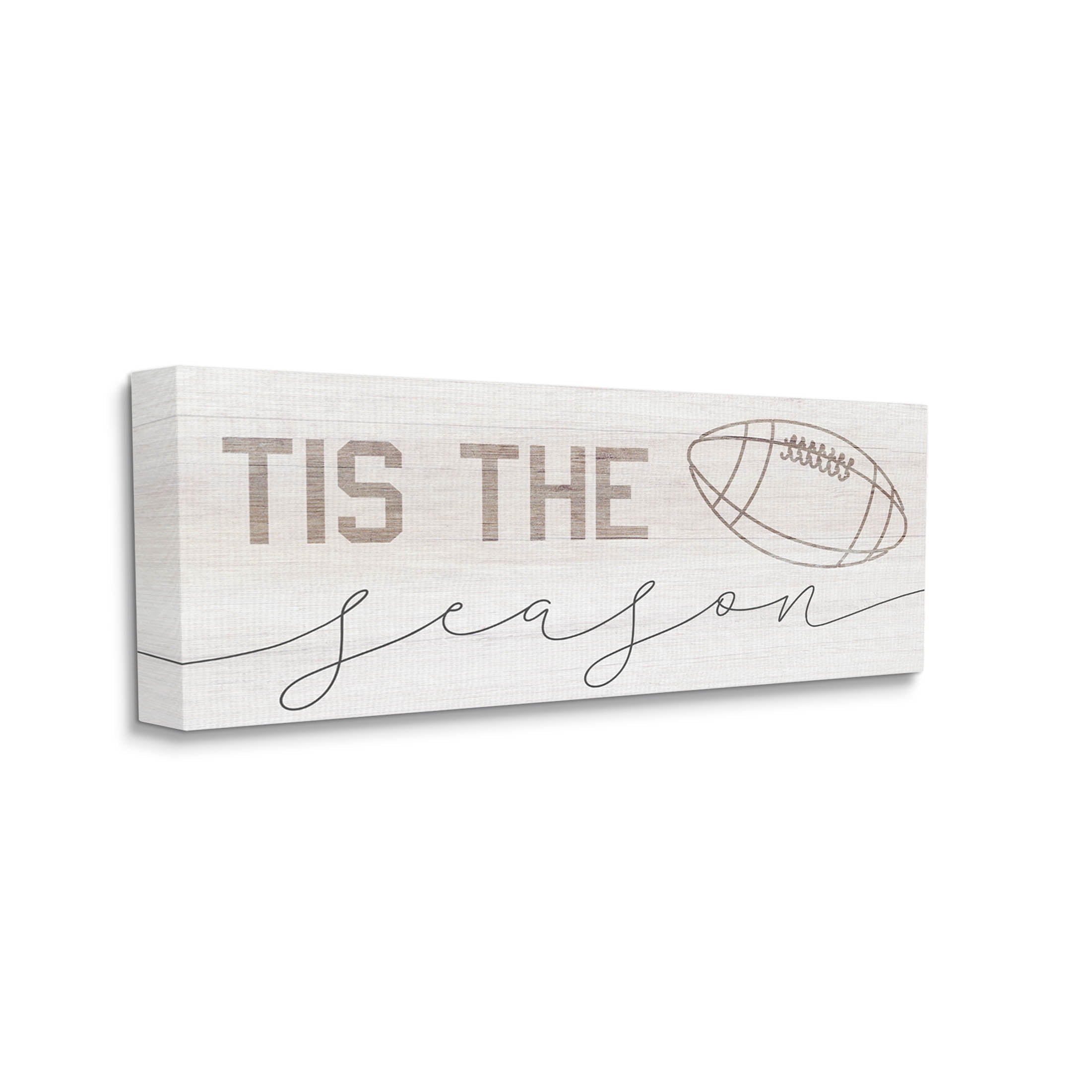 Stupell Industries Tis The Season Football Graphic Art Gallery Wrapped Canvas Print Wall Art, Design by Lil' Rue