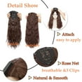 thumbnail image 2 of MY-LADY Synthetic 20Inch Clip in Hair Topper Long Curly for Women Corn Wave Hair Perm Deep Wave Style Clip on Secret Toupee Hairpiece Middle Partmedium brown, 2 of 8
