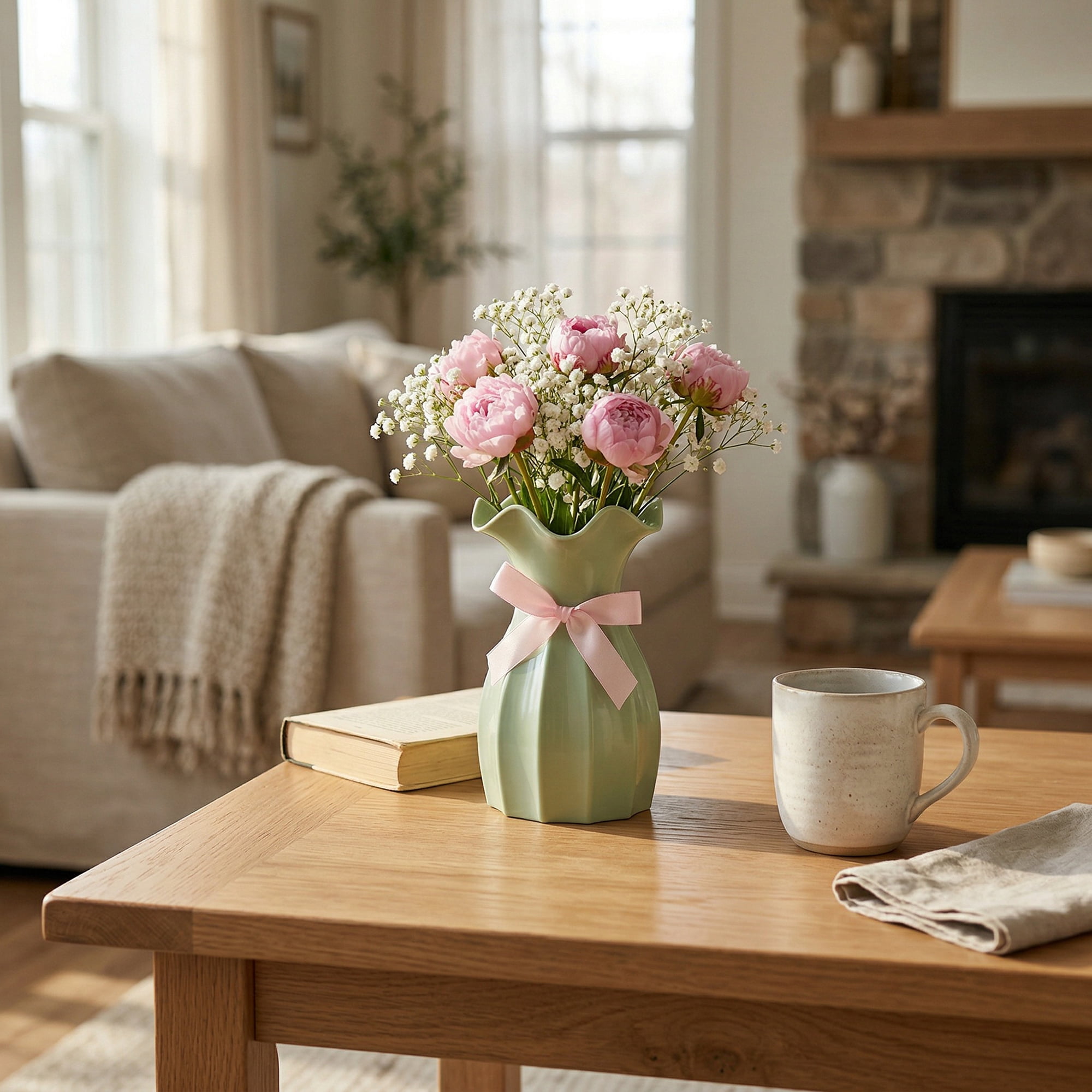 Unique Bargains Geometric Plastic Modern Unbreakable Bud Vase Green 4.1" x 4.1" x 6.3"