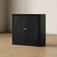 thumbnail image 5 of BEDEEP Storage Cabinet with Doors & Shelves, Modular Fluted Accent Arched Cabinet, Small Sideboard Buffet Coffee Bar Kitchen Pantry Cabinet, Media Console Credenza for Living Room, Bedroom, Black, 5 of 14